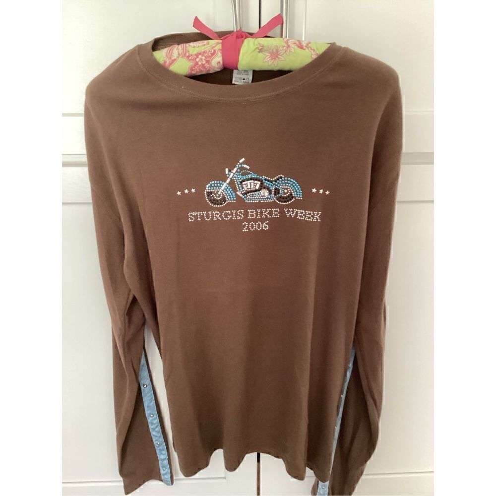Motorcycle Rally Sturgis 2006 Bike Week XXL Long Sleeve Shirt Top BLING